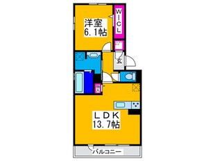 カーサ高善Ａ棟の物件間取画像